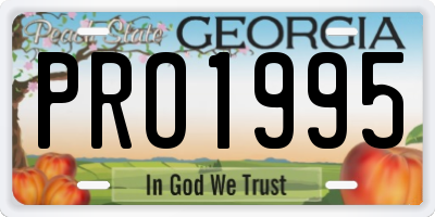 GA license plate PRO1995