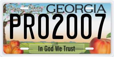 GA license plate PRO2007
