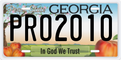 GA license plate PRO2010