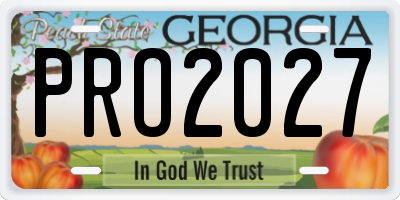 GA license plate PRO2027
