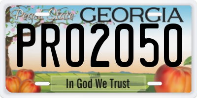 GA license plate PRO2050