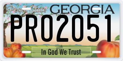 GA license plate PRO2051