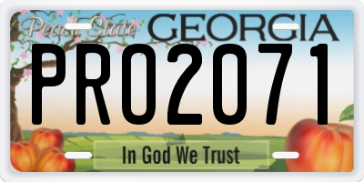 GA license plate PRO2071