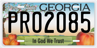 GA license plate PRO2085