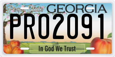 GA license plate PRO2091