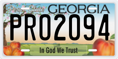 GA license plate PRO2094