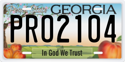 GA license plate PRO2104