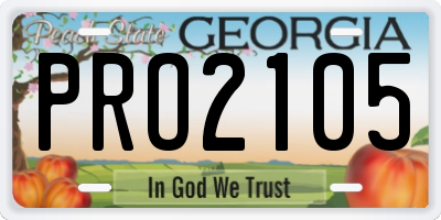 GA license plate PRO2105