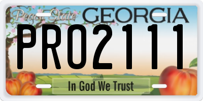 GA license plate PRO2111