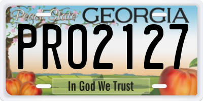 GA license plate PRO2127