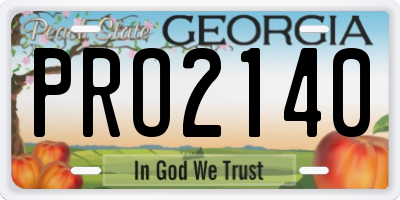 GA license plate PRO2140