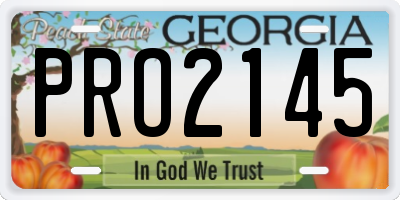 GA license plate PRO2145