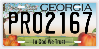 GA license plate PRO2167