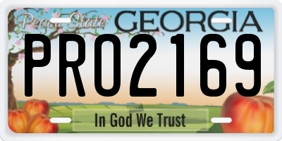 GA license plate PRO2169