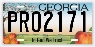 GA license plate PRO2171