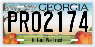 GA license plate PRO2174