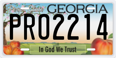 GA license plate PRO2214