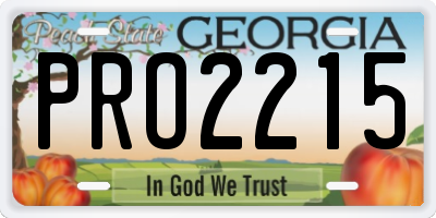GA license plate PRO2215
