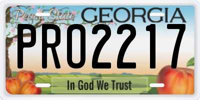 GA license plate PRO2217
