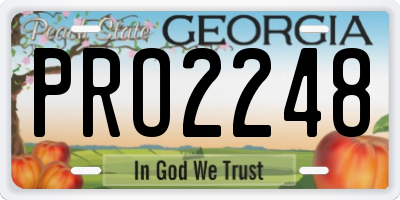 GA license plate PRO2248