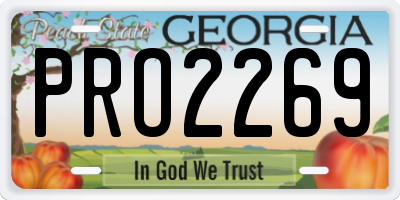 GA license plate PRO2269
