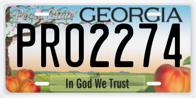 GA license plate PRO2274