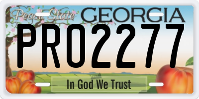 GA license plate PRO2277