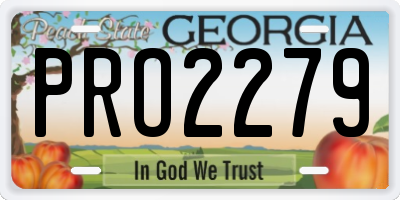 GA license plate PRO2279