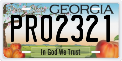 GA license plate PRO2321