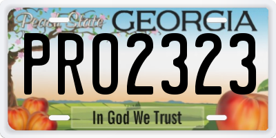 GA license plate PRO2323