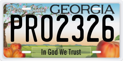 GA license plate PRO2326