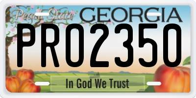 GA license plate PRO2350