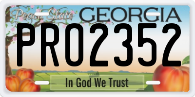 GA license plate PRO2352
