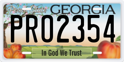 GA license plate PRO2354
