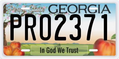 GA license plate PRO2371