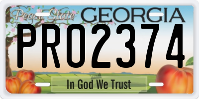 GA license plate PRO2374