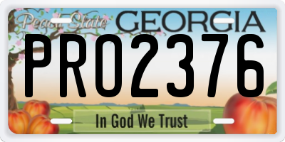 GA license plate PRO2376