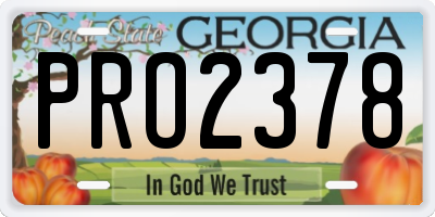 GA license plate PRO2378
