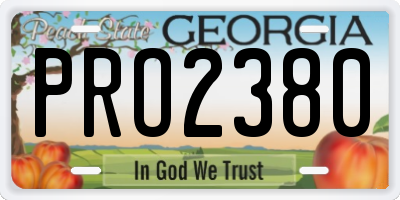 GA license plate PRO2380