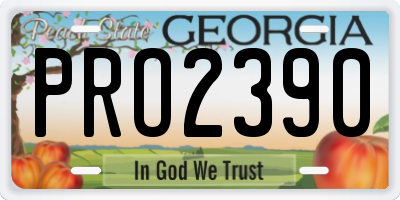 GA license plate PRO2390
