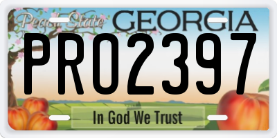 GA license plate PRO2397