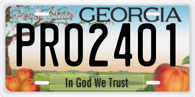 GA license plate PRO2401