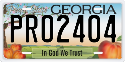 GA license plate PRO2404