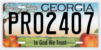 GA license plate PRO2407