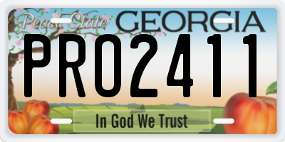 GA license plate PRO2411