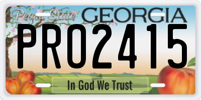 GA license plate PRO2415