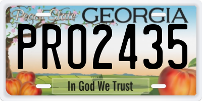 GA license plate PRO2435