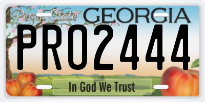 GA license plate PRO2444