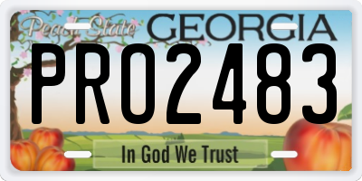 GA license plate PRO2483