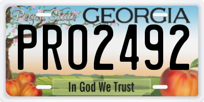 GA license plate PRO2492